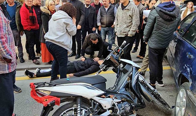 Aynı yöne giden motosiklet ve otomobil çarpıştı: 1 yaralı