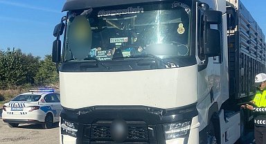 Babaeski'de trafik ekiplerinden 'takograf' denetimi