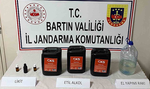 Bartın'da 15 litre etil alkol ele geçirildi