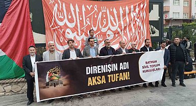 Batman'da sivil toplum kuruluşlarından "Aksa Tufanı" harekâtına destek