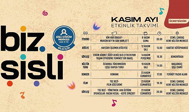 Biz Şişli, "Zamanın İzinde" temasıyla kasım ayında dopdolu