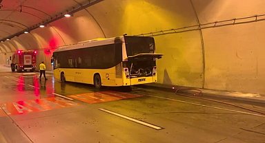 Bomonti Tüneli'nde İETT otobüsünde yangın