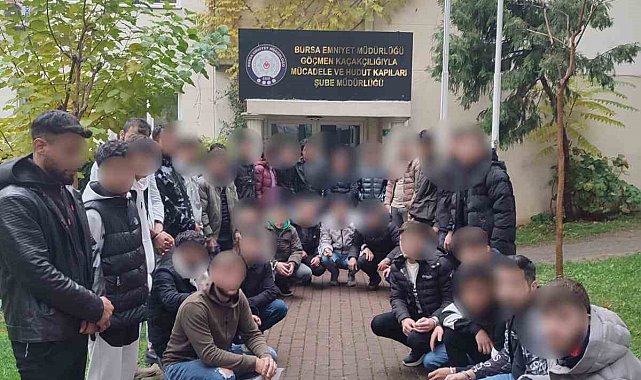 Bursa'da 34 kaçak göçmen yakalandı, 1 şüpheli tutuklandı