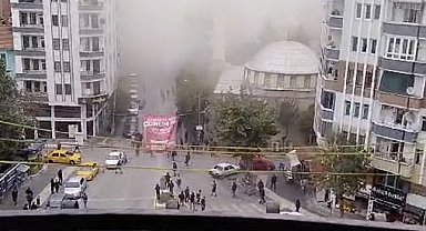 Çorum'daki doğalgaz patlamasının ardından yaşanan panik kamerada
