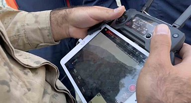 Dağda mahsur kalan avcı dron ile tespit edilerek kurtarıldı