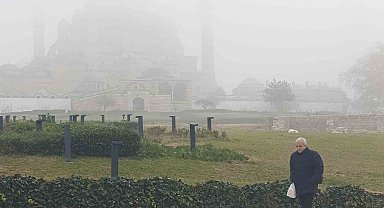 Edirne'de sis etkili oldu, Selimiye gözden kayboldu