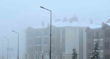 Elazığ'da kar yağışı sonrası sis etkili oldu