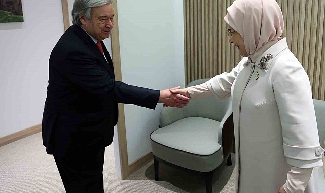 Emine Erdoğan, COP29'da BM Genel Sekreteri Guterres ile görüştü