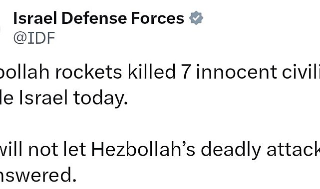 Hizbullah'ın İsrail'e yönelik misilleme saldırılarında 7 kişi hayatını kaybetti