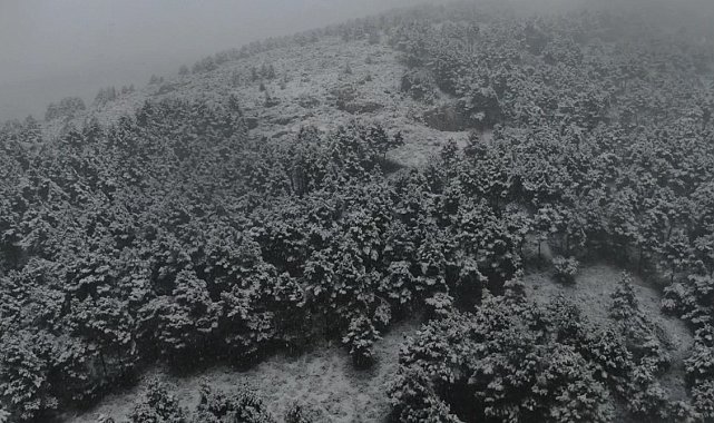 İstanbul'da kar yağışı havadan görüntülendi
