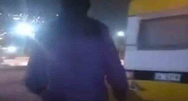 Karavana giren hırsızı suçüstü yakaladı, kayda aldı