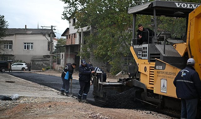 Kartepe'de 3 sokağa 750 ton asfalt