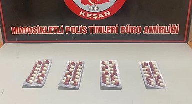 Keşan'da 56 adet sentetik ecza ele geçirildi