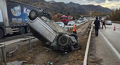 Kırıkkale'de takla atan otomobil hurdaya döndü: 1 yaralı