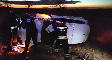 Konya'da otomobil takla attı: 3 yaralı