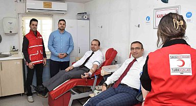 Kurum müdürleri kan bağışı kampanyasına destek verdiler