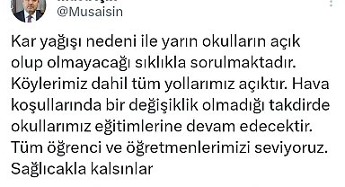 Kütahya Valisi Işın'dan 'Kar tatili yok' açıklaması