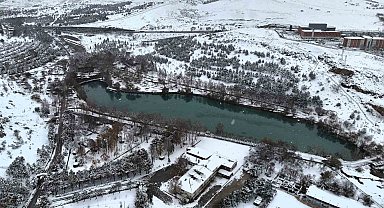 Malatya'da kar yağışı sonrası kış manzaraları