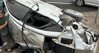 Malatya'da kontrolden çıkan araç şarampole devrildi: 5 yaralı