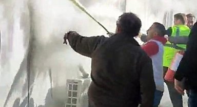 Manisa'da YHT şantiyesi yatakhanesinde korkutan yangın