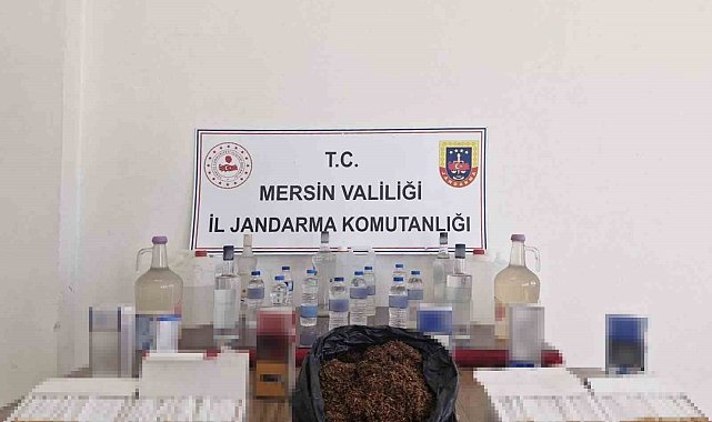 Mersin'de kaçak makaron ve sahte içki ele geçirildi