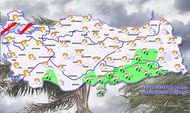 Meteoroloji'den 20 Kasım raporu... Kıyılarda yağmur Marmara'da kuvvetli rüzgar