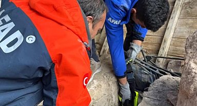 Nevşehir'de 25 metrelik kuyuya düşen kediyi AFAD kurtardı