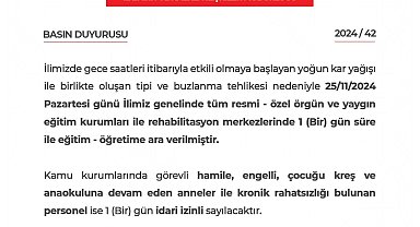 Niğde'de eğitime kar engeli