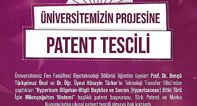 NÖHÜ Projesine Ulusal Patent Tescili