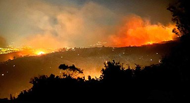 Orman yangını 8'inci saatte gece karanlığında etkisini hissettiriyor