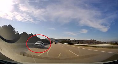 Otobanda 150 kilometre hızla tersten ölüme böyle sürdü