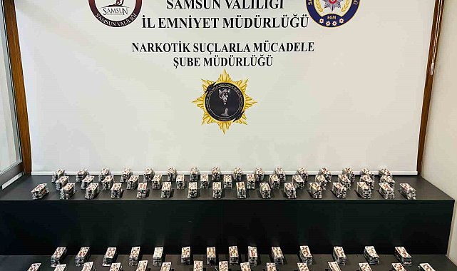Samsun'da 7 bin 280 sentetik ecza hapı ele geçirildi