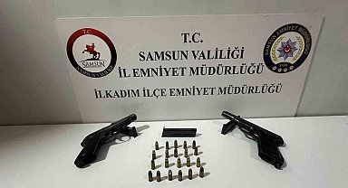 Samsun'da bir kadının evinde 2 tabanca ele geçirildi