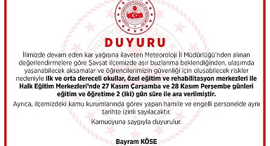 Şavşat'ta eğitime kar tatili: 2 gün ara verildi
