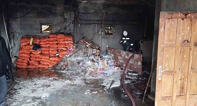 Suluova'da kazan dairesinde korkutan yangın