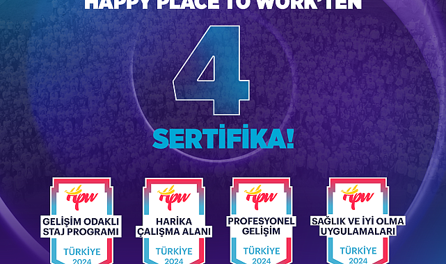 TEI'ye Happy Place to Work'ten 4 sertifika daha