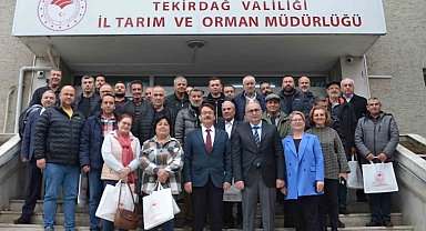 Tekirdağ'da çiftçilere tarımda suyun etkin kullanımı anlatıldı