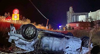 Tekirdağ'da feci kaza: Araçtan fırlayan sürücü öldü, araç alev topuna dönüştü