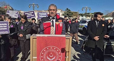 Tekirdağ'da kadına yönelik şiddete karşı anlamlı yürüyüş
