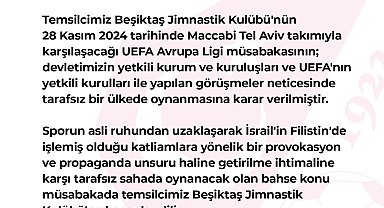 TFF'den Beşiktaş - Maccabi Tel Aviv maçı hakkında açıklama