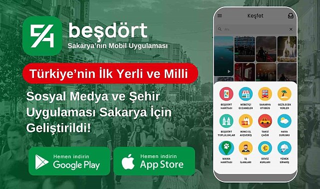 Türkiye'nin ilk yerli ve milli sosyal medya şehir uygulaması 'BeşDört' yayında
