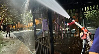 Yalova'da parkta yakılan ateş kamelya yangınına sebep oldu