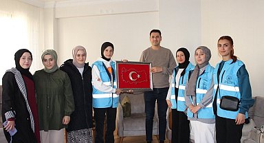 Yaralı polis memuruna anlamlı ziyaret