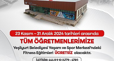 Yeşilyurt Belediyesi'nden tüm öğretmenlere ücretsiz fitness eğitimi
