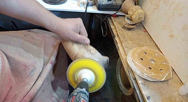 Zeytin ve şimşir ağacından yapılan ahşap ürünler fuarda sergilendi