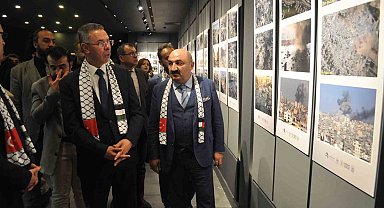 'Filistin'in Kayıp Nesli: Sessiz Çığlıklar' sergisi Büyükelçi Mustafa'nın katılımıyla açıldı