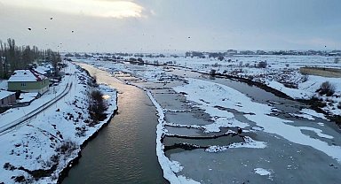 Ağrı'da kar manzarası görsel şölen oluşturdu