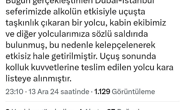 Alkollü yolcu, uçakta olay çıkardı