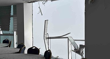 Ambulans helikopterin çarptığı hastanenin içi görüntülendi