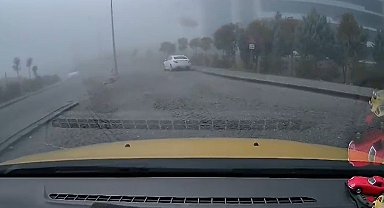 Ambulans helikopterin düşme anı taksi kamerasına yansıdı